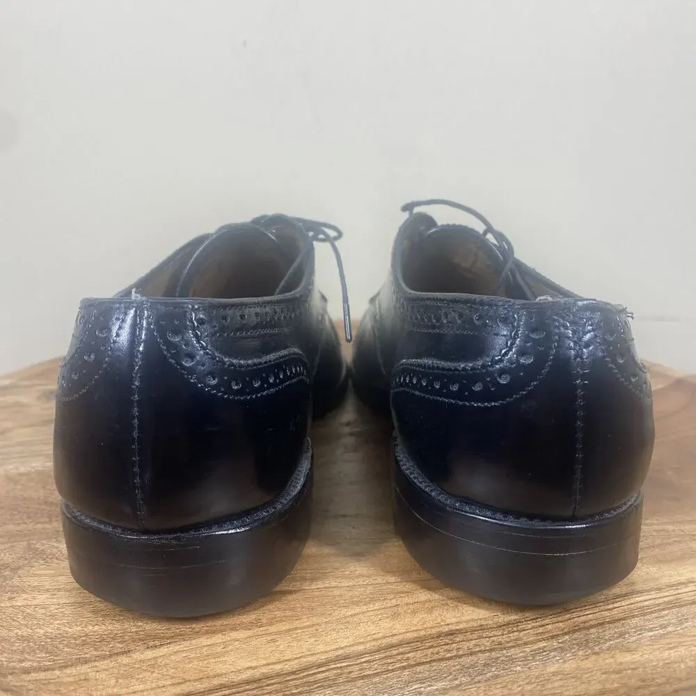 Allen Edmonds Sanford Mens Black Size 9.5 Leather Oxford‎ Cap Toe Dress Shoes